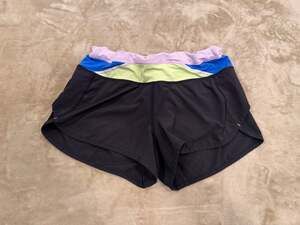 Lululemon Run Speed Shorts Size 4 Black Quilt Spring Women’s Athletic Running